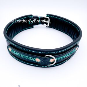 Hundhalsband i läder med eller utan namn